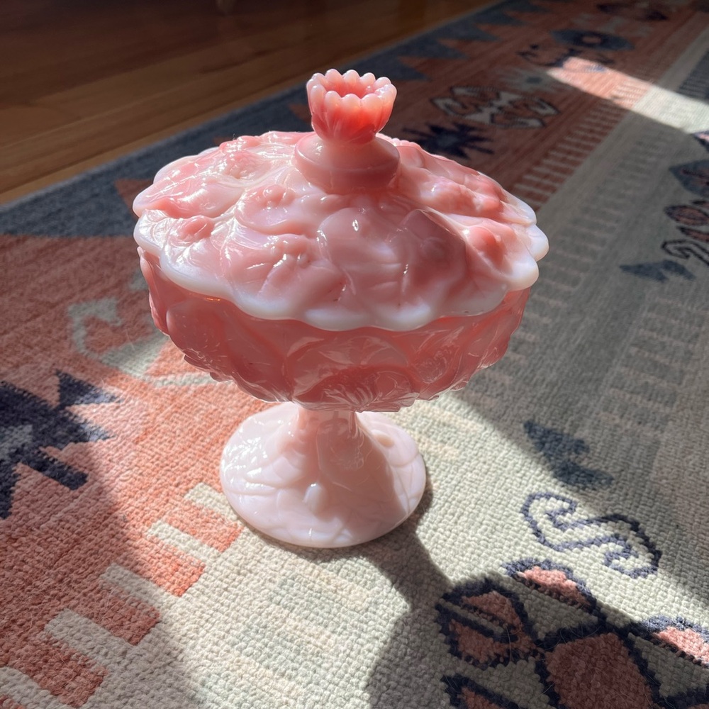 Fenton rosalene candy dish